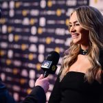 Laura Woods stuns in low-cut black dress on red carpet at the star-studded Sport Industry Awards