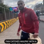 Fan bumps into Premier League star Neal Maupay getting fish and chips and supporters are in stitches at his response