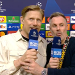 Watch moment bleary-eyed Jamie Carragher is told to ‘be quiet’ by Dortmund staff as he gives interview after EIGHT PINTS