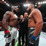 UFC star Derrick Lewis drops his pants to MOON at fans and then throws sweaty groin guard at media after brutal KO win
