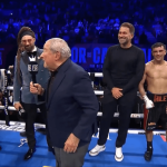 Boxing legend grabs microphone and delivers astonishing in-ring rant and blasts ‘ridiculous’ decision as Taylor loses